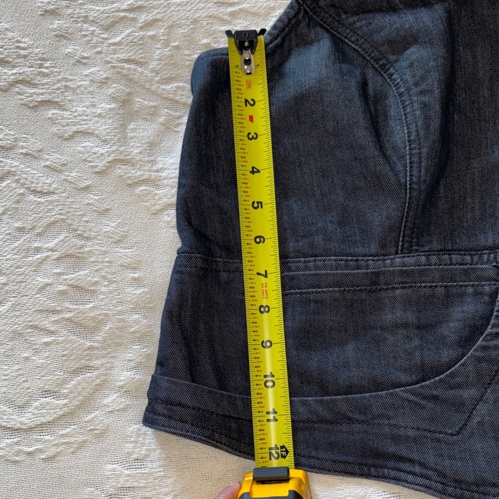 Ashley Stewart Vintage Womenโs Denim Crop Vest - Dark Blue Button Front EUC 20W - Picture 6 of 10